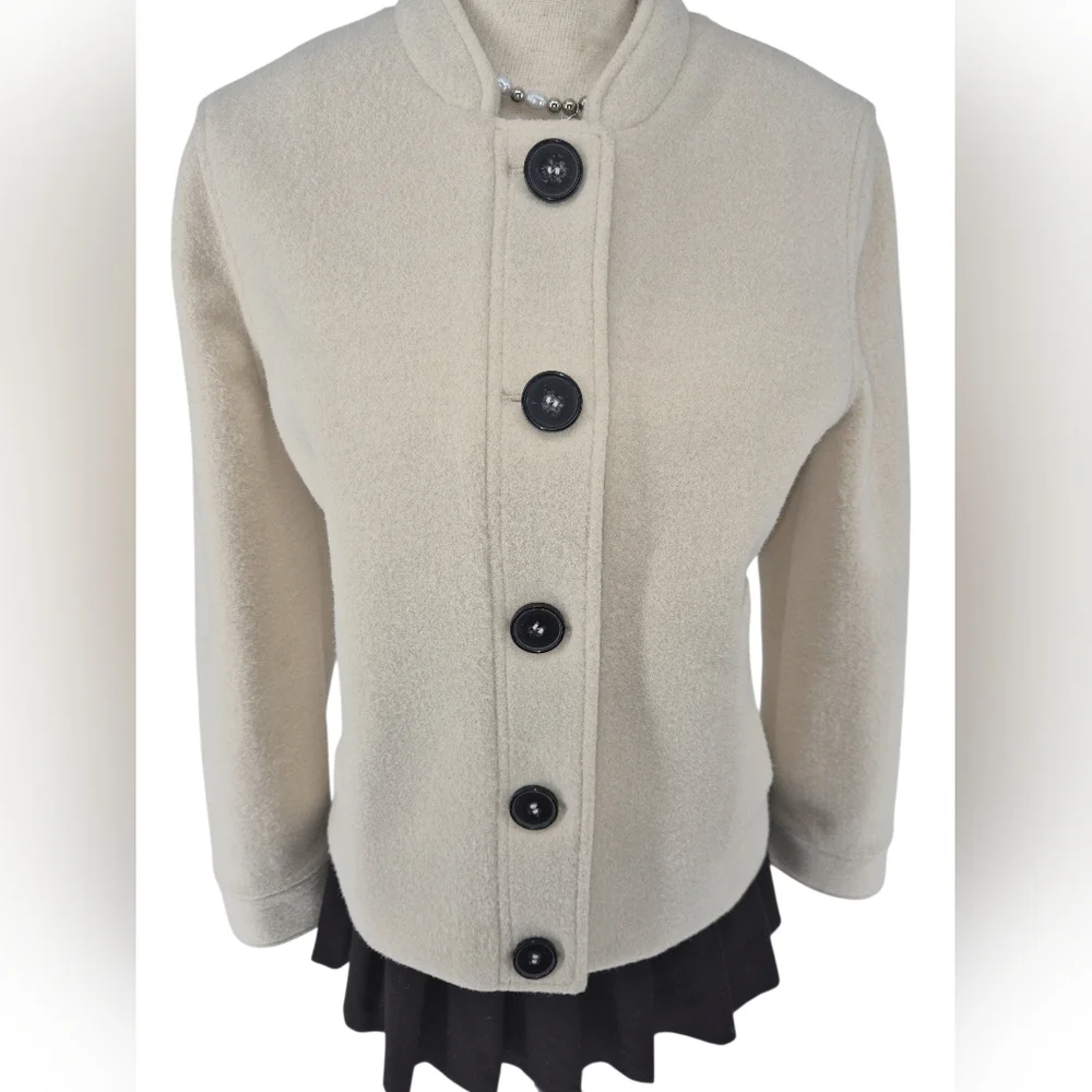 Timeless Alfani Cream Minimalist Jacket, Quiet Luxury, Parisian,‎ Sz Med